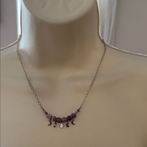 ✨Amethyst Crystal Moon Phase Necklace✨